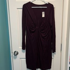 Ann Taylor long sleeve dress, purple, large